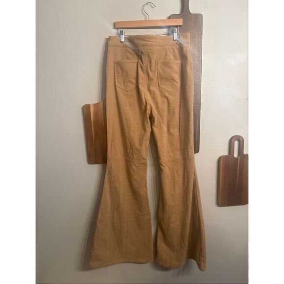 Flying Tomato Brown Tan Corduroy High-Rise Flare Bell Bottom Trouser Pants Large - Picture 2 of 4
